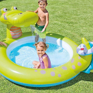 استخر بادی کودک اینتکس intex طرح تمساح با آبپاش مدل 57431-اسباب بازی